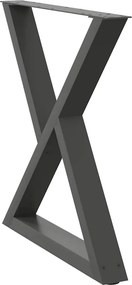 vidaXL Πόδια Τραπεζαρίας 2 τεμ. Ανθρακί 80x(72-73,3) εκ. Ατσάλι