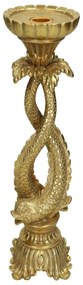 Κηροπήγιο ArteLibre Ψάρι Χρυσό Polyresin 10.5x10.5x27cm
