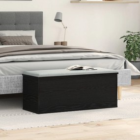 vidaXL Κουτί Αποθήκευσης Μαύρου Δρυ με Διάσταση 90x35x35 εκ. από Επεξεργασμένο Ξύλο