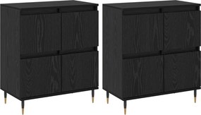 vidaXL Ντουλάπι αποθήκευσης 2 pcs Μαύρη Οξυά 60 x 35 x 70 cm