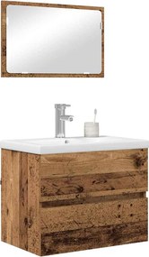 vidaXL Σετ Επίπλων Μπάνιου 3 pcs Παλιό Ξύλο Επεξεργασμένο ξύλο