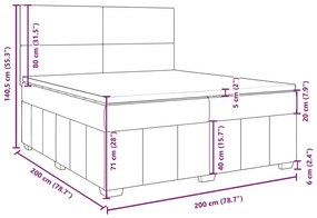 Κρεβάτι Boxspring με Στρώμα Μπλε 200x200 εκ. Υφασμάτινο - Μπλε