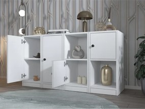 Stewehome Κονσόλα με ράφι και ντουλάπι σκανδιναβικού στιλ Λευκό 131x40x72 cm