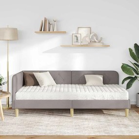vidaXL Κρεβάτι Γωνίας Taupe 90 x 200 cm ύφασμα