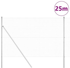 vidaXL Στύλος Περιφράξεων Ασημί 25 x 1,5 m (25 x 25 mm πλέγμα) Ατσάλι