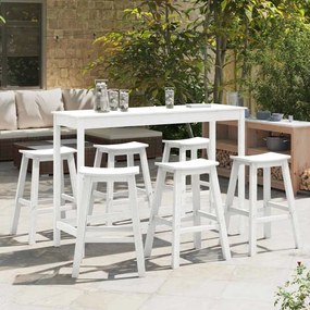 vidaXL Σετ Μπαρ Κήπου 6 pcs Λευκό HDPE