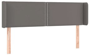 vidaXL Κεφαλάρι με Πτερύγια Γκρι 147x16x78/88 εκ. Συνθετικό Δέρμα
