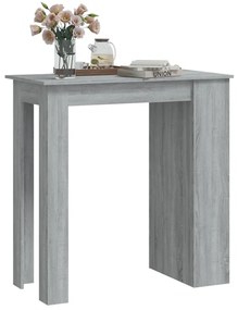 Τραπέζι Μπαρ με Ράφια Γκρι Sonoma 102x50x103,5 εκ. Μοριοσανίδα - Γκρι