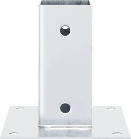 vidaXL Βάσεις στύλων τετράγωνες 12 τεμάχια Ασημί Γαλβανισμένος χάλυβας