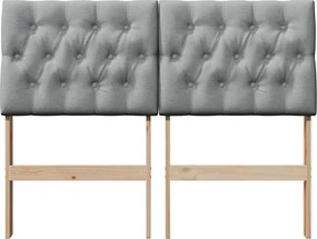 vidaXL Ταπετσαρισμένο κεφαλάρι Ανοιχτό γκρι 120 cm