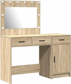 vidaXL Τραπέζι περιποίησης με συρτάρι 2 pcs Καφέ Επεξεργασμένο ξύλο