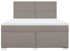 vidaXL Κρεβάτι Boxspring με Στρώμα Taupe 180x200 εκ. Υφασμάτινο