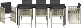 vidaXL Σέτ φαγητού για κήπο 9 pcs Ανοιχτό γκρι