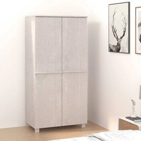 vidaXL Ντουλάπα HAMAR Λευκό 89 x 50 x 180 εκ. από Μασίφ Ξύλο Πεύκου