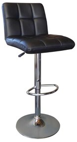 Σκαμπώ Lino Bar Χρώμιο/PU Μαύρο 44x50x62/92-83/113cm (Σετ 2 ΤΕΜ)