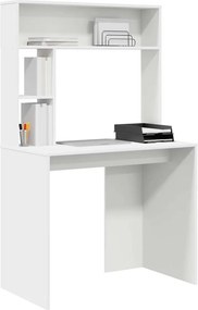 vidaXL Γραφείο με ράφι Λευκό 91 x 50 x 149 εκ Επεξεργασμένο ξύλο