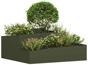 vidaXL Γλάστρα Κήπου Ελιά Πράσινη 100x100x50 εκ από Ατσάλι
