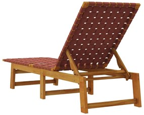 vidaXL Ξαπλώστρες 2 τεμ. Κόκκινο από Μασίφ Ξύλο Ακακίας και Ύφασμα