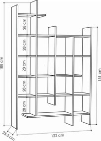 Βιβλιοθήκη Ψαμμίτης FRETRE 122x25.5x188