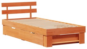 vidaXL Σκελετός Κρεβατιού Καφέ κεριού 100 x 200 cm Μασίφ ξύλο πεύκου