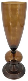 MarHome ΜΕΤΑΛΛΙΚΟ/ΓΥΑΛΙΝΟ ΒΑΖΟ ΚΑΦΕ ΧΩΝΙ - Φ16x44.5cm 4/ΚΙΒ  15-23975