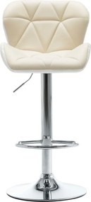 vidaXL Σκαμπό Μπαρ 2 τεμ. Κρεμ από Συνθετικό Δέρμα