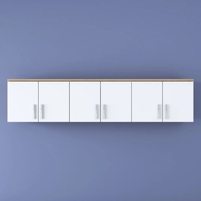 Ράφι Τοίχου Καρυδί / Λευκό CRUAGE 180x37.5x41.4