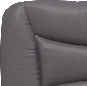 vidaXL Κρεβάτι με Στρώμα Hvar Γκρι 80 x 200 εκ. Συνθετικό Δέρμα