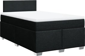 vidaXL Κρεβάτι Boxspring με Στρώμα Μαύρο 120x190 εκ. Υφασμάτινο