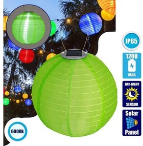 Ηλιακό Φωτιστικό Φαναράκι IP65 Υφασμάτινο LED 1W Globostar 71593 Πράσινο