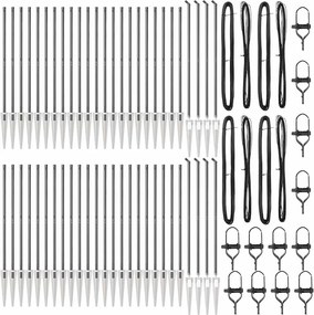 vidaXL Στύλος Περιφράξεων 52 pcs Γκρι 3,2 x 3,2 x 225 εκ