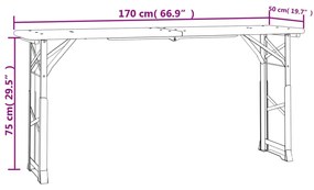 ΤΡΑΠΕΖΙ ΜΠΥΡΑΣ ΠΤΥΣΣΟΜΕΝΟ 170X50X75/105 ΕΚ. ΜΑΣΙΦ ΞΥΛΟ ΕΛΑΤΗΣ 363114