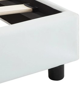 Πλαίσιο Κρεβατιού με LED Λευκό 160x200 εκ. από Συνθετικό Δέρμα - Λευκό