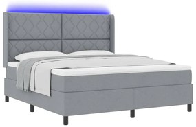 vidaXL Κρεβάτι με ελατήρια με στρώμα Ανοιχτό γκρι 180 x 200 cm ύφασμα