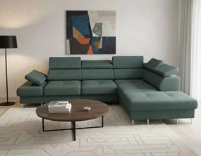 Γωνιακός καναπές Gelito-Prasino Skouro-Δεξιά