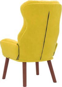 vidaXL Πολυθρόνα Κίτρινο 69 x 74 x 93 εκ. Βελούδο
