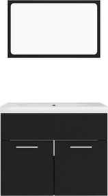 vidaXL Σετ Επίπλων Μπάνιου Μαύρο από Μοριοσανίδα