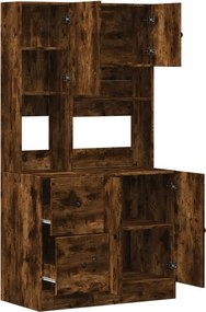 vidaXL Ντουλάπι Κουζίνας Καπνιστή Δρυς 95x50x180 εκ. Επεξεργ. Ξύλο