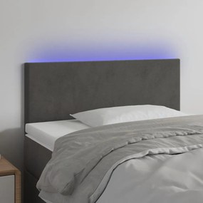 Κεφαλάρι Κρεβατιού LED Σκούρο Γκρι 90x5x78/88 εκ. Βελούδινο 3121369