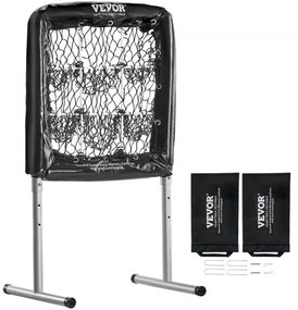 VEVOR 9 Hole Baseball Net, 28&quot;x27&quot; Softball Baseball Training Equipment for Hitting Pitching Practice, Heavy Duty Height Adjustable Trainer Aid with Strike Zone &amp; 4 Ground Stakes, for Youth Adults