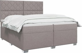 vidaXL Κρεβάτι box spring με στρώμα Taupe 200 x 200 cm Ύφασμα