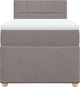 vidaXL Κρεβάτι Boxspring με Στρώμα Taupe 90x190 εκ.Υφασμάτινο