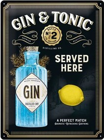 Μεταλλική πινακίδα Gin & Tonic