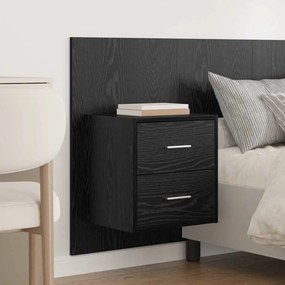vidaXL Κεφαλή κρεβατιού με κομοδίνο 3 pcs Μαύρη Οξυά