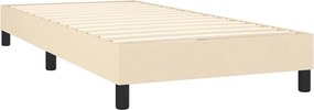 vidaXL Κρεβάτι Boxspring με Στρώμα &amp; LED Κρεμ 90x190 εκ. Υφασμάτινο