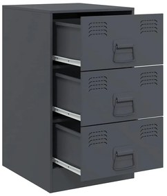 vidaXL Κομοδίνα 2 τεμ. Ανθρακί 34,5x39x62 εκ. από Χάλυβα