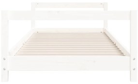 Πλαίσιο Παιδικού Κρεβατιού Λευκό 90x190εκ από Μασίφ Ξύλο Πεύκου - Λευκό