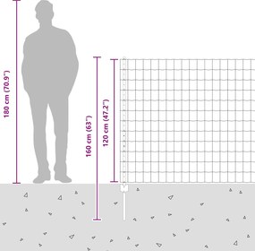 vidaXL Περίφραξη Euro με Στήλη 25 x 1,2 μ Γαλβανισμένος Χάλυβας Ασημί