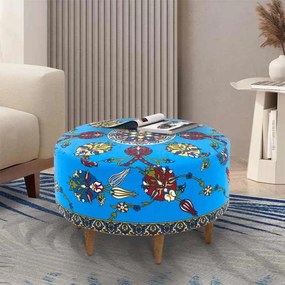 Σκαμπώ Torino Megapap βελούδινο πολύχρωμο 65x65x40εκ.