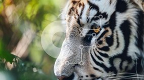 Σετ των 2 Intra Συλλεκτικό Ξύλινο Παζλ Plywood 4mm - Κοντινό πλάνο του προσώπου μιας τίγρης Σε Ξύλινο Κουτί - Διαστάσεις: 10x10 cm – 25 κομμάτια